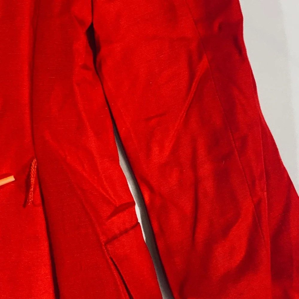 VTG Made In US25 Rena Rowan Blazer Jacket Red Button Front Pockets Career Size 4